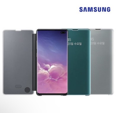Samsung Galaxy S10+ Plus Clear Cover Case (EF-ZG975) Phone Official Black/White
