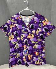 Disney Winnie the Pooh Happy Haunting Halloween Scrub Top Women's Size M NWT