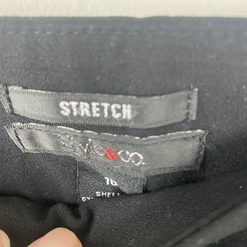 Style & Co Stretch Hose Gr. 10 Farbe schwarz Fake Taschen hinten Reißverschluss vorne - Bild 4 von 6