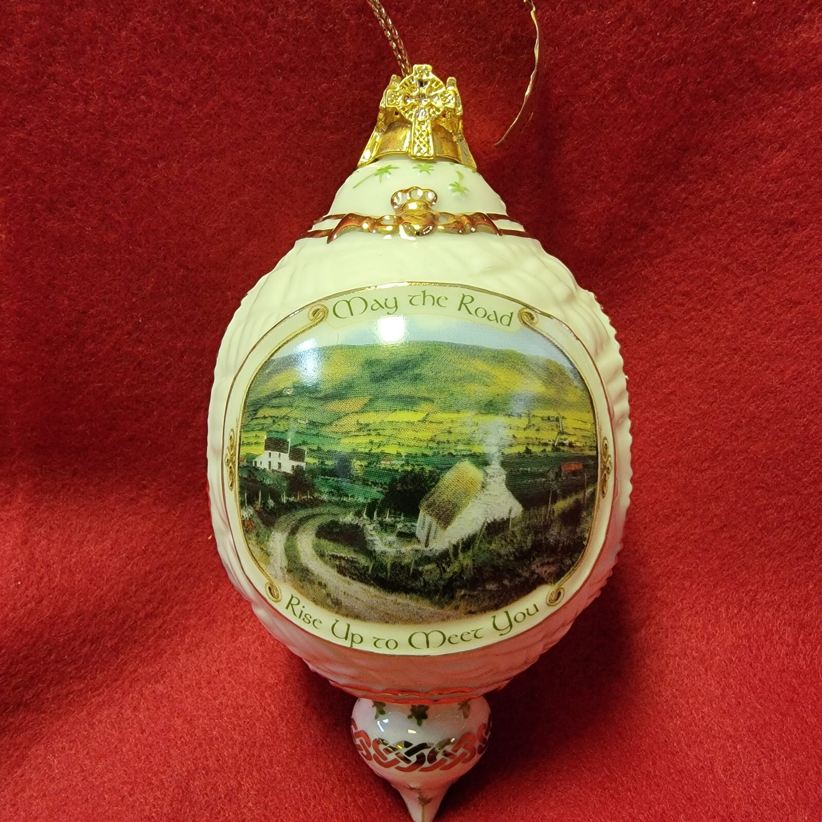 Irish Blessings 1999 Bradford Exchange Porcelain Christmas Ornaments Set Of 3 - Picture 3 of 15