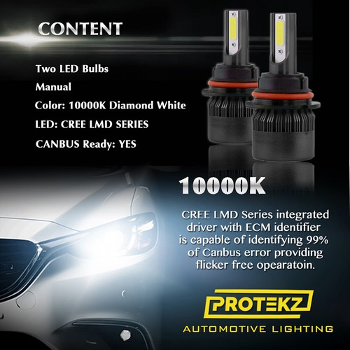 H13/9008 LED Headlight Bulbs 7200LM 300% Brightness 6000K Xenon White Car&Truck - Picture 11 of 12