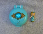 Vintage Polly Pocket 1992 Dress-up Jewel Locket & 1 Figure Doll Compact Blue