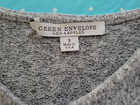Green Envelope Brand Ultra Soft Gray Tie Front 3/4 Sleeve Sweater Top Size S — photo 3