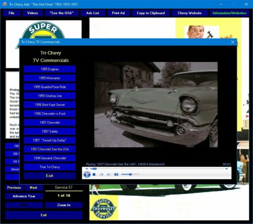 Tri-Chevy Ads & Videos CD-ROM 1955 1956 1957 Chevrolet - Bild 6 von 7