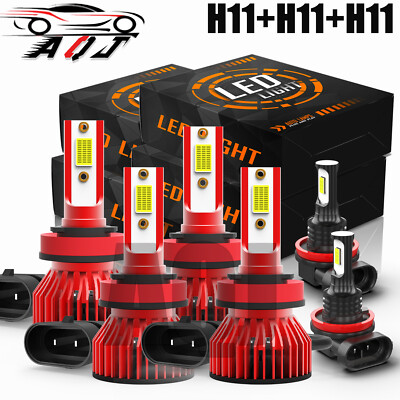 For 2016-2022 23 Toyota Tacoma LED Headlight High Low Beam Fog Light Bulbs Kit