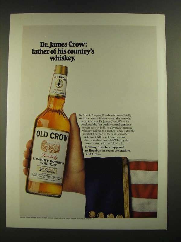 1970 Old Crow Bourbon Ad - Father of His Country