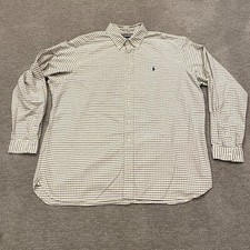 Vintage Ralph Lauren Shirt Mens XXL Yellow Blue Check Button Down Classic Fit
