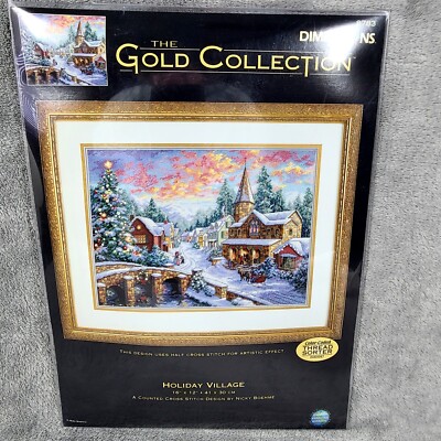 Dimensions Gold Collection Holiday Village Counted Cross Stitch Kit #8783 16x12