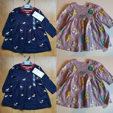 Marks and spencer baby girls cotton dress long sleeve, 3-6,6-9 months 2 styles