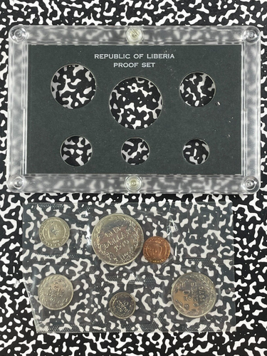1970 Liberia 6x Coin Proof Set Lot#B2189 With Case - Picture 2 of 11