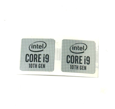 2 x Intel CORE i9 10th GEN  Sticker Label Decal 18mm x 18mm