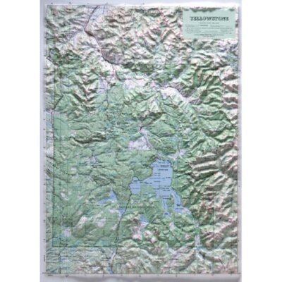Hubbard Scientific Yellowstone National Park Map Raised Relief Map, Unframed