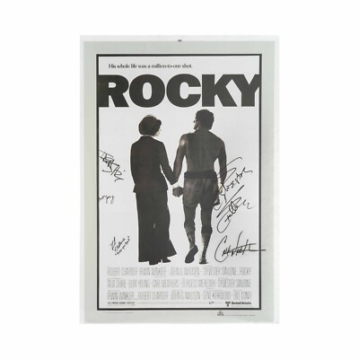 ROCKY: Cast signiertes Leinwand Filmplakat mit Echtheitszertifikat