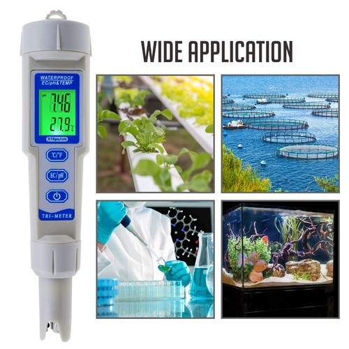 3 in 1 Combo pH / EC / Temperature Meter Water Quality for Aquariums Hydroponics - Picture 3 of 12