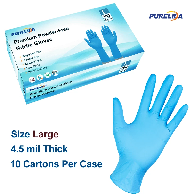 PURELIDA Premium Powder Free Nitrile Gloves Large 1000 PCS