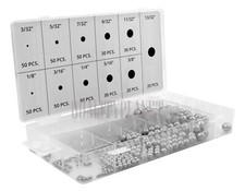 430pc Stainless Steel Chrome Ball Assortment Ball Bearing Assorted Set
