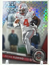 2023 Bowman University Chrome Football Julian Fleming X-Fractor #109 Ohio State