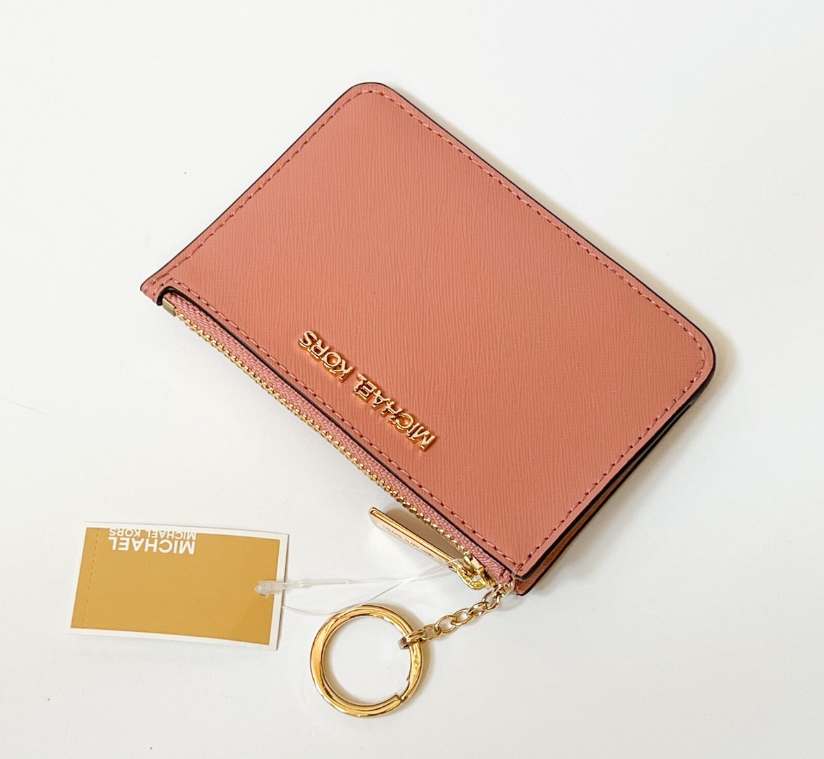 Michael Kors Jet Set Travel Small Top Zip Coin Pouch ID Leather