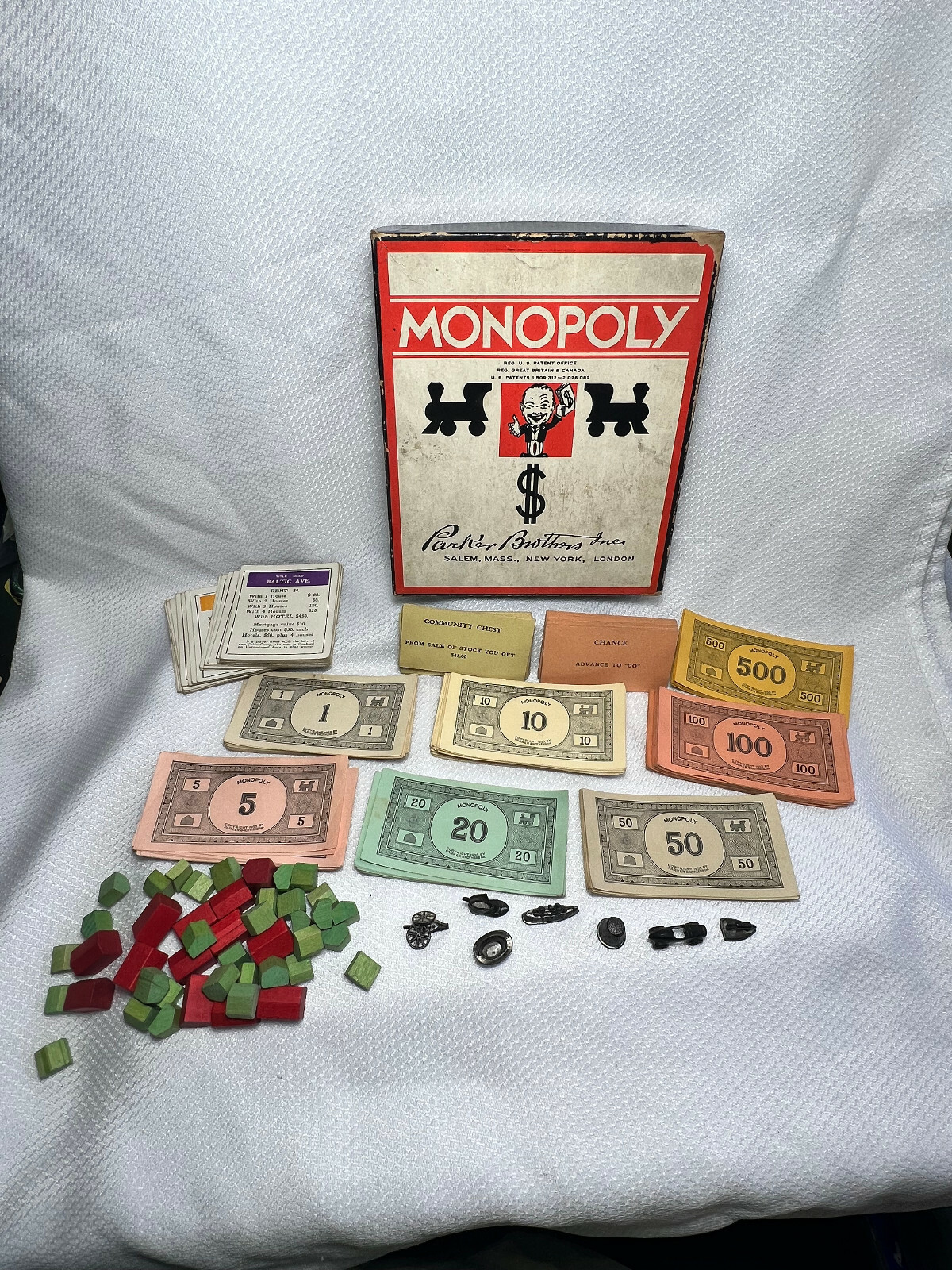 Vtg Parker Brothers Inc Monopoly Board Game Salem Mass New York USA Pre WW2  | eBay