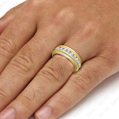 MEN'S BAND 1.50CT ROUND DIAMOND 10K YELLOW GOLD MEN'S BAND 1.50CT ROUND DIAMOND 10K YELLOW GOLD