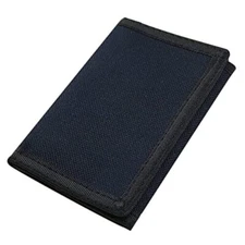 RFID Trifold Canvas Black Wallet for MenMini Coin Purse with Zipper
