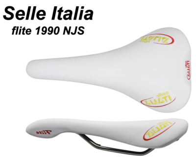 Selle Italia FLITE 1990 NJS embroidery V2 White Saddle