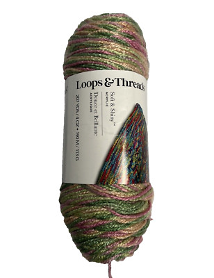 Loops Threads Yarn Soft Shiny Acrylic Bermudan Haze Multi 4 Oz Med 4 Pink