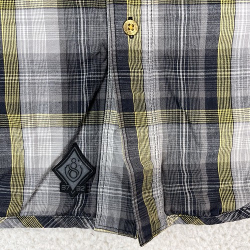 Eight 732 Shirt Mens 2XL Black Plaid Button Up Long Sleeve Workwear Adult - Picture 3 of 17