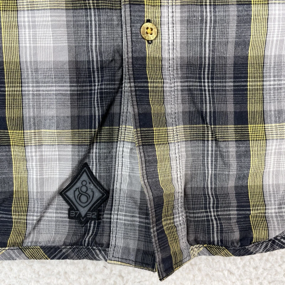 Eight 732 Shirt Mens 2XL Black Plaid Button Up Long Sleeve Workwear Adult - Image 3 of 4