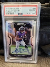 2020 Panini Prizm Rookie Silver Prizm Auto Devin Duvernay #380 Rookie Auto POP 5