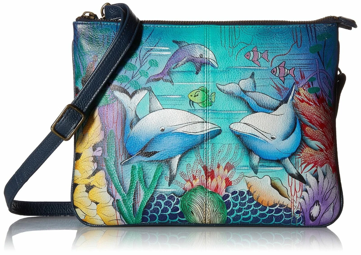 Anuschka Dolphin World Hand-Painted Leather Crossbody Bag, Best Price and  Reviews