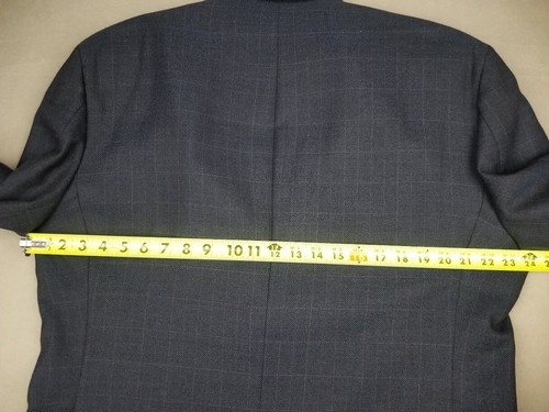 Haggar Blazer Mens 46R Blue Sportscoat Jacket Wool Blend Windowpane Classic - Picture 13 of 20
