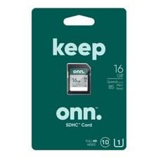 onn. 16GB Class 10 U1 SDHC Full Size Flash Memory Card