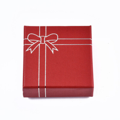 12tlg Schmuck Geschenkbox Set klein leer Schleife Muster Schmuckverpackung 8,5x3,6cm