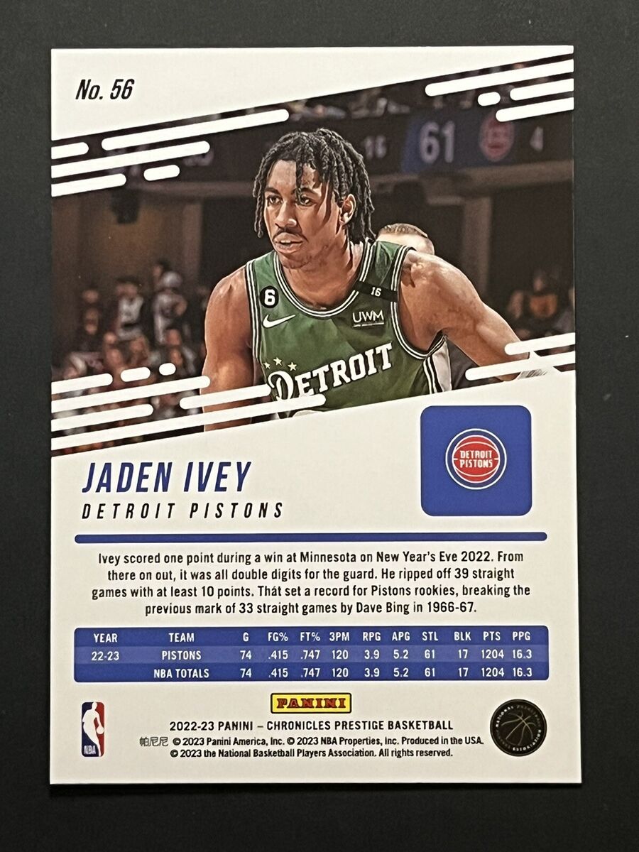 2022-23 Panini Chronicles Prestige Jaden Ivey Rookie RC Pink 2022-23 Panini Chronicles Prestige Jaden Ivey Rookie RC Pink