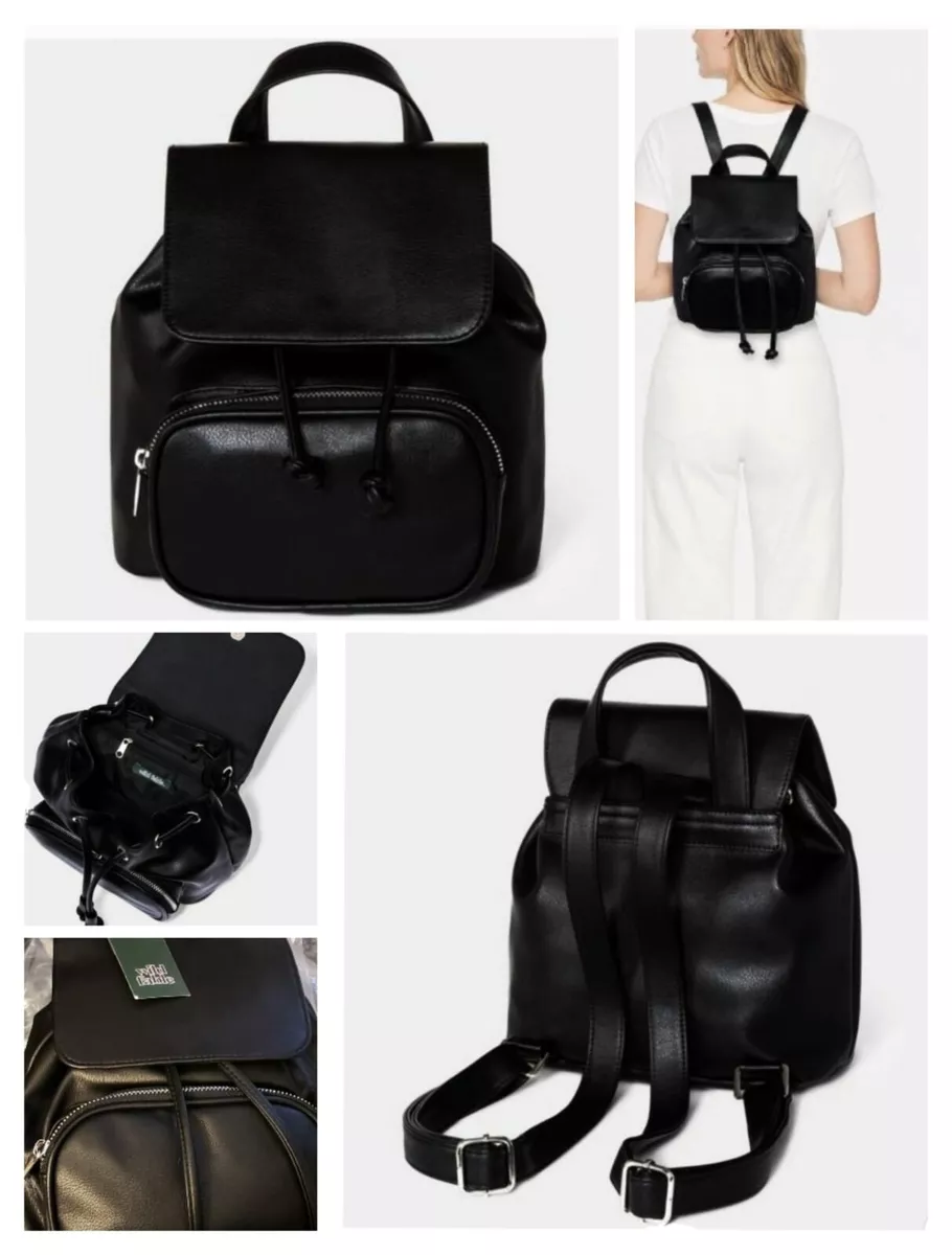 BLACK FRIDAY SALE BRAND NEW Black Mini Faux Leather Backpack Adjustable Straps