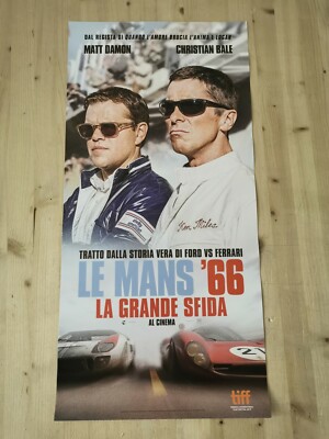 LE MANS 66 Original Movie Poster 12x27'' Italian MATT DAMON BALE FORD VS FERRARI