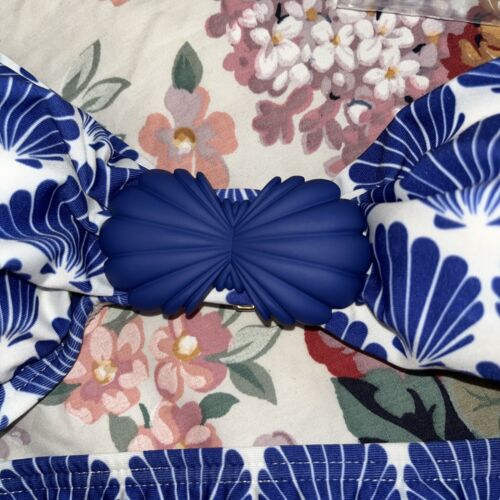 Kate Spade 2 Piece Swimsuit White With Blueberry Colored Shells NWT Size Large - Picture 2 of 5