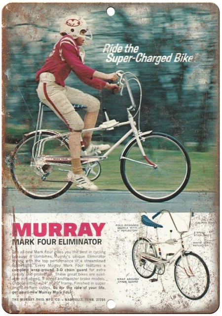 Murray Eliminator Vintage Bicycle Ad 10" x 7" Reproduction Metal Sign