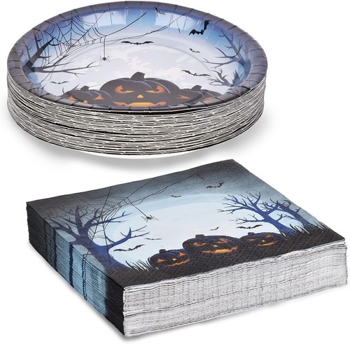 Halloween Party Supplies ,Big Paper Plates & Paper Napkins, 10 inch,50 Pack Set - Picture 3 of 6