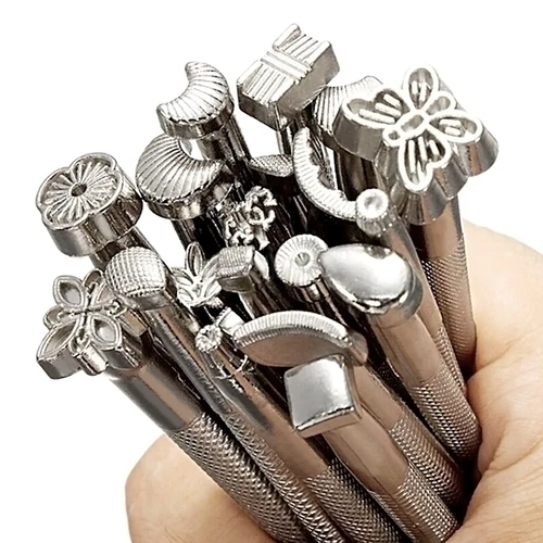 20PCS Leather Tools Working Saddle Making Set Carving Craft Stamps Punch DIY - Picture 2 of 13
