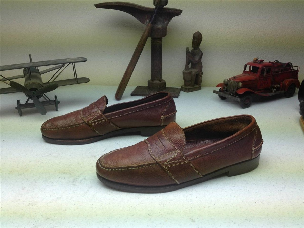 BROWN LEATHER COLE HAAN SLIP ON PENNY LOAFER DRIVING SHOES  display picture 2