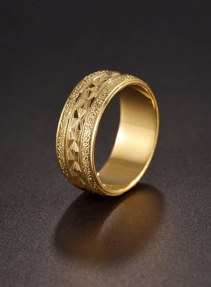 Anillos de Titanium En Oro 14k Sortijas Para Hombre Joyeria Fina Anel Aros - Image 2 of 4