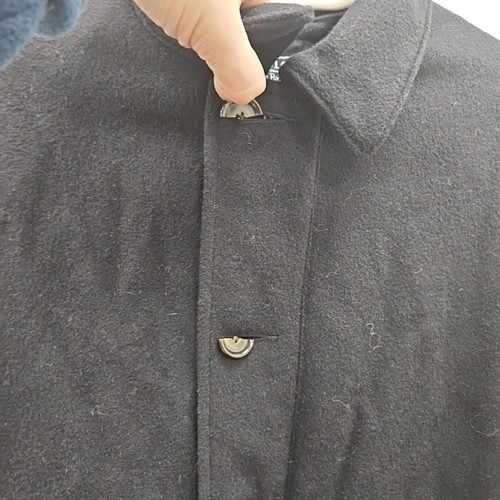 Ralph Lauren Polo Vintage Black Wool Single Breast Winter Overcoat Coat Small - Picture 2 of 11