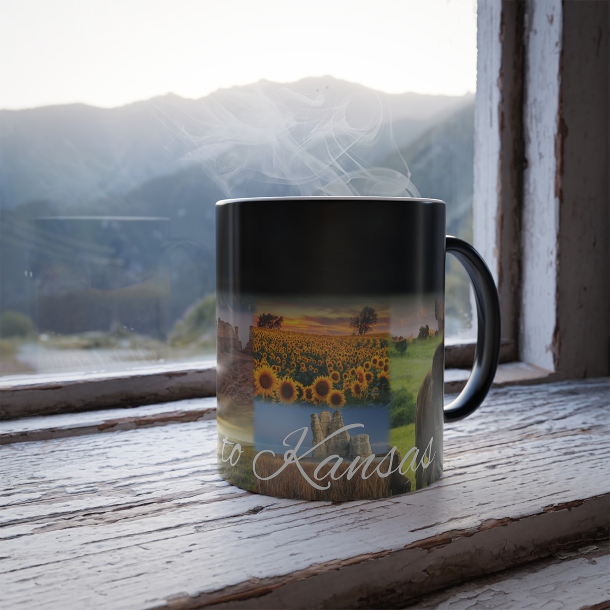 Color Changing! State of Kansas Landmarks ThermoH Morphin Ceramic Coffee Mug  | eBay