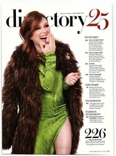 Julianne Moore Versace Fur Coat Green Slit Dress Brooch magazine CLIPPING photo