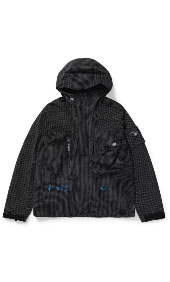 Nike x Off-White CL 004 Black Zip Windbreaker Jacket Men's Nike x Off-White CL 004 Black Zip Windbreaker Jacket Men's
