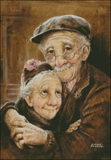 Needlework Crafts Full Embroidery DIYCounted Cross Stitch Kit 14 ct Old Couple