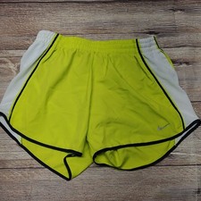 NIKE Womens Size Small 4-6 Neon Fluorescent Yellow Running Jogging Shorts