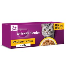 Senior 7 Wet Cat Food in Jelly 40x85g Poultry Feasts 4.38 per kilo
